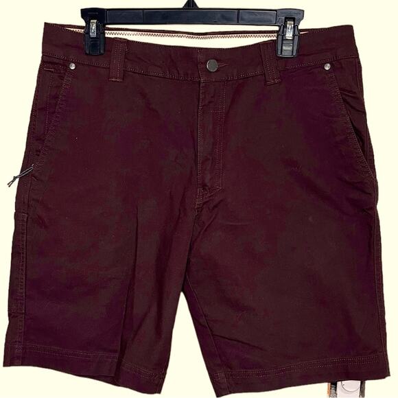 NWOT COLUMBIA Burgundy Bermuda Hiking Shorts‎ Mens Outdoors Size 32 - Picture 2 of 12